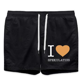 I love Spekulatius - Badeshorts - Schwarz - Vorne - AI Model Male 185 light (185cm)
