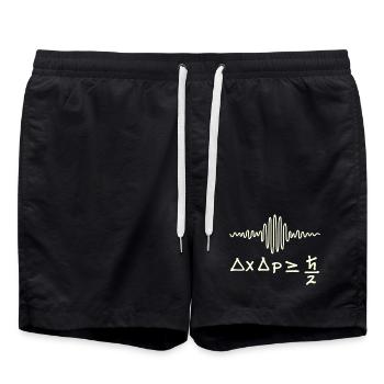 Quantum waves and uncertainty - Swim Trunks - black - Front - AI Model Male 185 light (185cm)