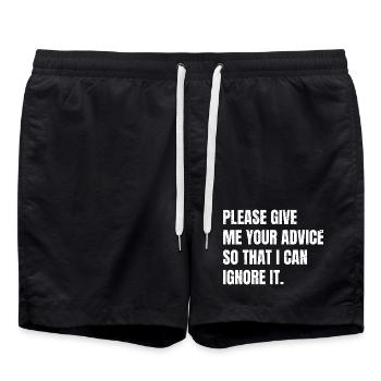 S’il te plaît, donne-moi ton conseil pour que je puisse l’ignorer - Short de bain - noir - Devant - AI Model Male 185 light (185cm)