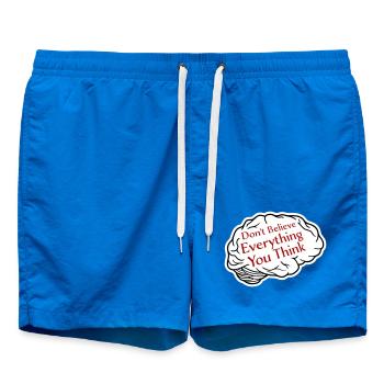 Don't Believe Everything You Think Spruch Weisheit - Badeshorts - Cobalt blue - Vorne