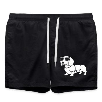 Vecteur de marche des lunettes de soleil pour chiens teckel - Short de bain - noir - Devant - AI Model Male 185 light (185cm)