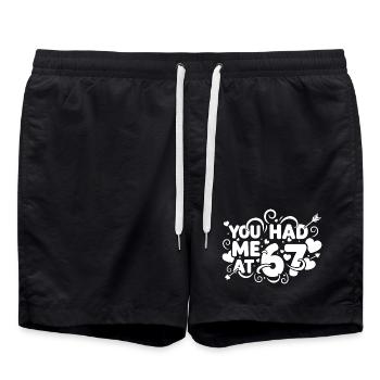 Du hattest mich bei 67 Spaß 67 Nummer Valentinstag - Badeshorts - Schwarz - Vorne - AI Model Male 185 light (185cm)