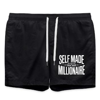 Self Made Millionaire - Swim Trunks - black - Front - AI Model Male 185 light (185cm)