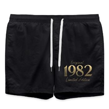 43e anniversaire Original Décembre Millésime 1982 - Short de bain - noir - Devant - AI Model Male 185 light (185cm)