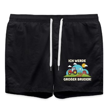 I'm Going Big Brother Tractor Farm Cute - Swim Trunks - black - Front - AI Model Male 185 light (185cm)