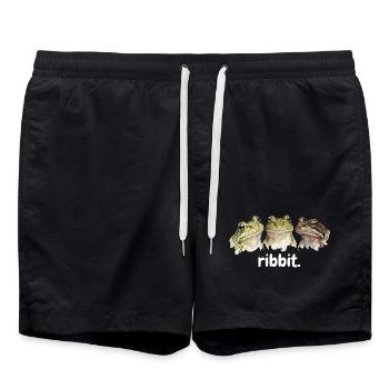 grenouilles coasses, grenouilles amateurs de grenouilles, tremblements de terre drôles - Short de bain - noir - Devant - AI Model Male 185 light (185cm)