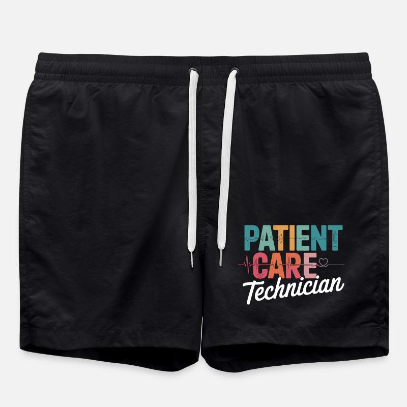 Patient Care Technician Design - Swim Trunks - black
