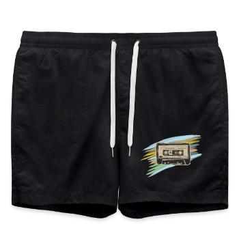 Kassetten Vibe Neon-Pinsel - Badeshorts - Schwarz - Vorne - AI Model Male 185 light (185cm)
