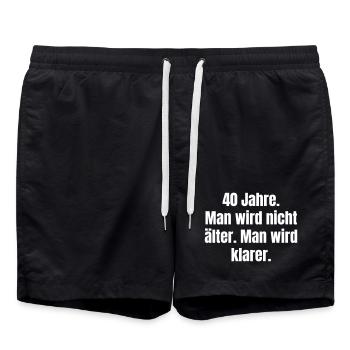 40 ans de clarté : faute de frappe - Short de bain - noir - Devant - AI Model Male 185 light (185cm)