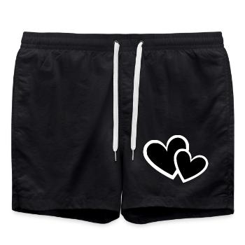 Cœur cadeau de la Saint-Valentin - Short de bain - noir - Devant - AI Model Male 185 light (185cm)