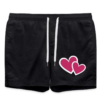 Valentine's Day Heart Red Valentine's Day Gift - Swim Trunks - black - Front - AI Model Male 185 light (185cm)