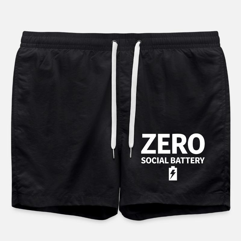 Introverti sans pile sociale - Short de bain - noir