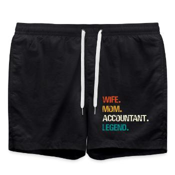 Wife Mother Accountant Legend - Swim Trunks - black - Front - AI Model Male 185 light (185cm)