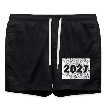 Year 2027 - Swim Trunks - black - Front - AI Model Male 185 light (185cm)