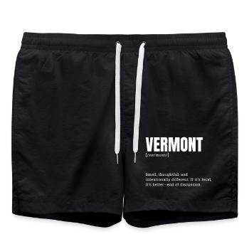 Vermont Wordmark Style Shirt - Swim Trunks - black - Front - AI Model Male 185 light (185cm)