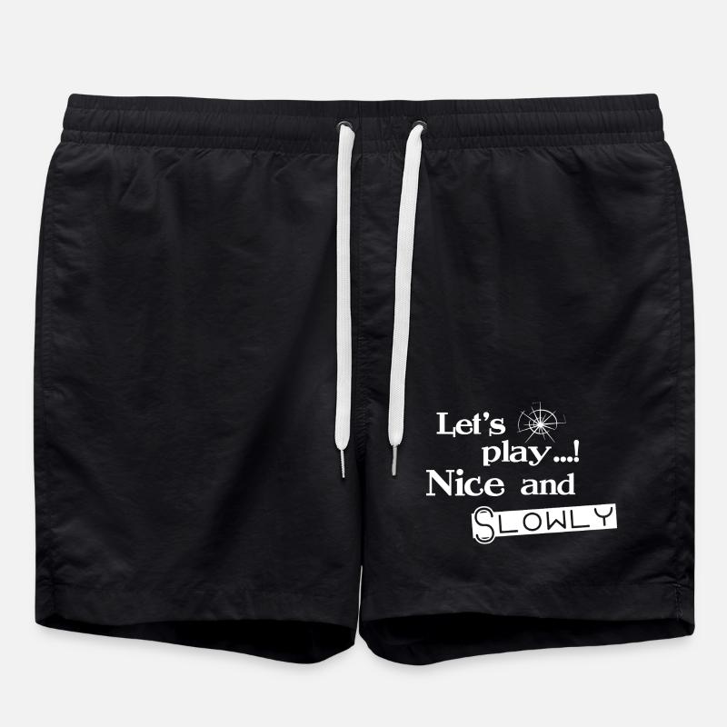 Jouons doucement - Blanc - Short de bain - noir