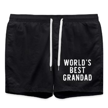 World's Best Grandad Distressed White - Swim Trunks - black - Front - AI Model Male 185 light (185cm)
