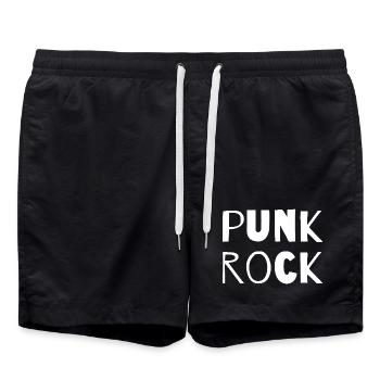 Typographie Punk Rock Bold - Short de bain - noir - Devant - AI Model Male 185 light (185cm)