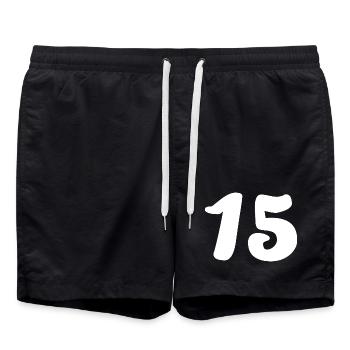 15. 15 ANS. 15e ANNIVERSAIRE. ANNIVERSAIRE 15 ANS. - Short de bain - noir - Devant - AI Model Male 185 light (185cm)
