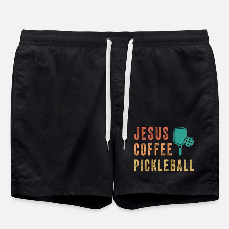 Jesus Coffee Pickleball - Swim Trunks - black