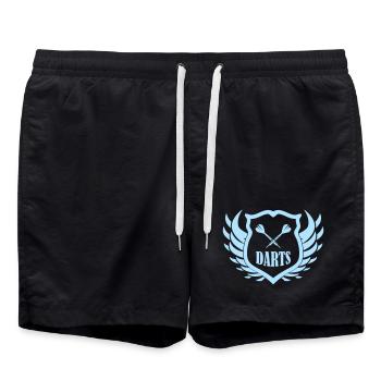 Darts Shield Emblem Wings - Swim Trunks - black - Front - AI Model Male 185 light (185cm)