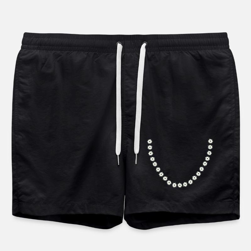 Gänseblümchen Blumenkranz - Badeshorts - Schwarz