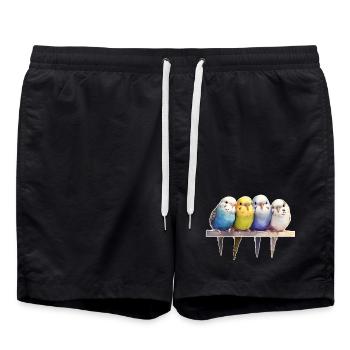 Groupe de perruches ondulées - Short de bain - noir - Devant - AI Model Male 185 light (185cm)