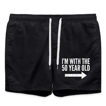 Je suis au 50e 50e anniversaire - Short de bain - noir - Devant - AI Model Male 185 light (185cm)