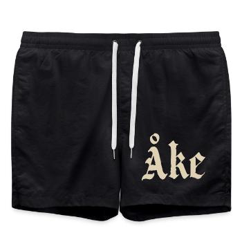 Lettrage Monogramme Gothique Åke - Short de bain - noir - Devant - AI Model Male 185 light (185cm)