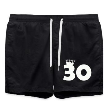 30_krone- - Badeshorts - Schwarz - Vorne - AI Model Male 185 light (185cm)