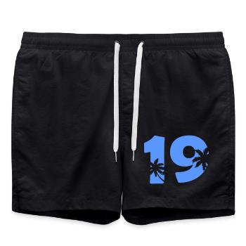 Silhouette de la plage des 19 palmiers - Short de bain - noir - Devant - AI Model Male 185 light (185cm)