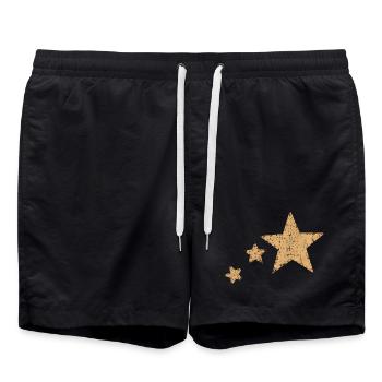 Étoile rétro dorée Étoile Vintage Étoile Multiple - Short de bain - noir - Devant - AI Model Male 185 light (185cm)