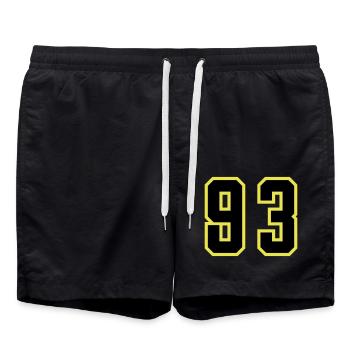 93 Number Jersey - Swim Trunks - black - Front - AI Model Male 185 light (185cm)