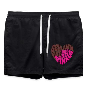 Schlamm ist das neue Pink - Badeshorts - Schwarz - Vorne - AI Model Male 185 light (185cm)