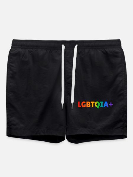 Sateenkaari LGBTQIA ja homo ylpeys - Badeshorts - sort