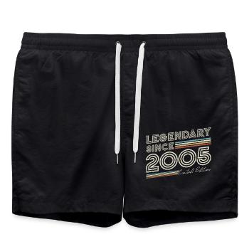 Legendary since 2005 vintage birthday - Swim Trunks - black - Front - AI Model Male 185 light (185cm)