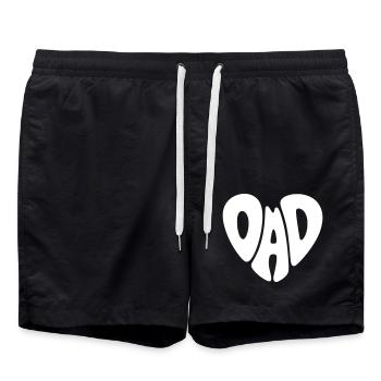 Papa Coeur Forme Papa Coeur Cadeau de Fête des Pères - Short de bain - noir - Devant - AI Model Male 185 light (185cm)