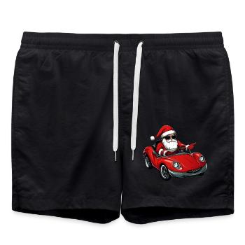 Chauffeur de Noël / Cabriolet Père Noël - Short de bain - noir - Devant - AI Model Male 185 light (185cm)