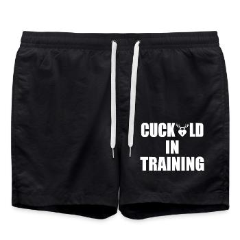 cuckold in training - Short de bain - noir - Devant - AI Model Male 185 light (185cm)