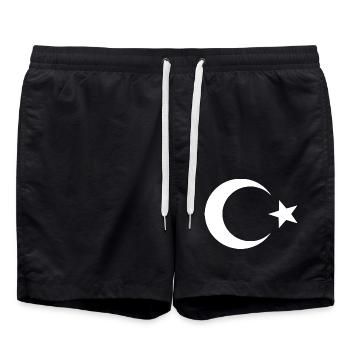 Turkey - Turkish flag - Swim Trunks - black - Front - AI Model Male 185 light (185cm)