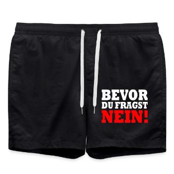 Bevor du fragst nein - Badeshorts - Schwarz - Vorne - AI Model Male 185 light (185cm)