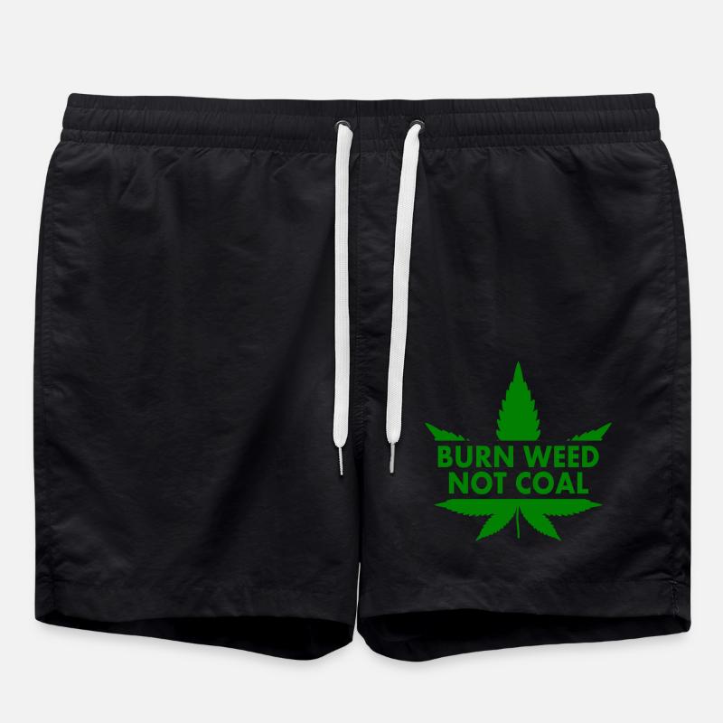 Burn weed not coal - Short de bain - noir