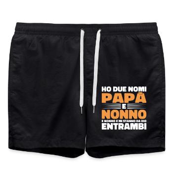Papa und Opa - Badeshorts - Schwarz - Vorne - AI Model Male 185 light (185cm)
