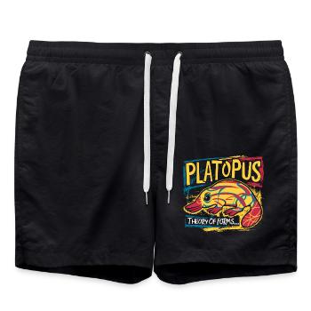 Platopus - Theory of Forms Philosophy - Swim Trunks - black - Front - AI Model Male 185 light (185cm)