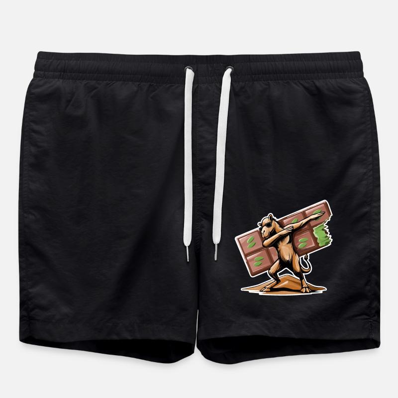 Dabbing Dromedary & Dubai Chocolate - Swim Trunks - black