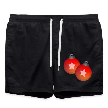 Weihnachten Kugeln Schmuck Winter Geschenk - Badeshorts - Schwarz - Vorne - AI Model Male 185 light (185cm)