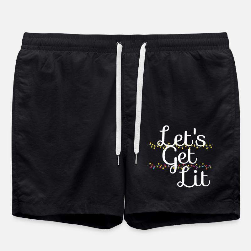 Let's get lit - Swim Trunks - black