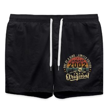 Januar 2002 | Geburtstag Geboren im Januar 2002 - Badeshorts - Schwarz - Vorne - AI Model Male 185 light (185cm)