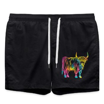 Bovins vaches Bovins Highland - Short de bain - noir - Devant - AI Model Male 185 light (185cm)