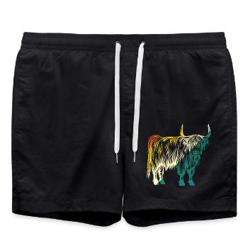 Bovins vaches Bovins Highland - Short de bain - noir - Devant - AI Model Male 185 light (185cm)